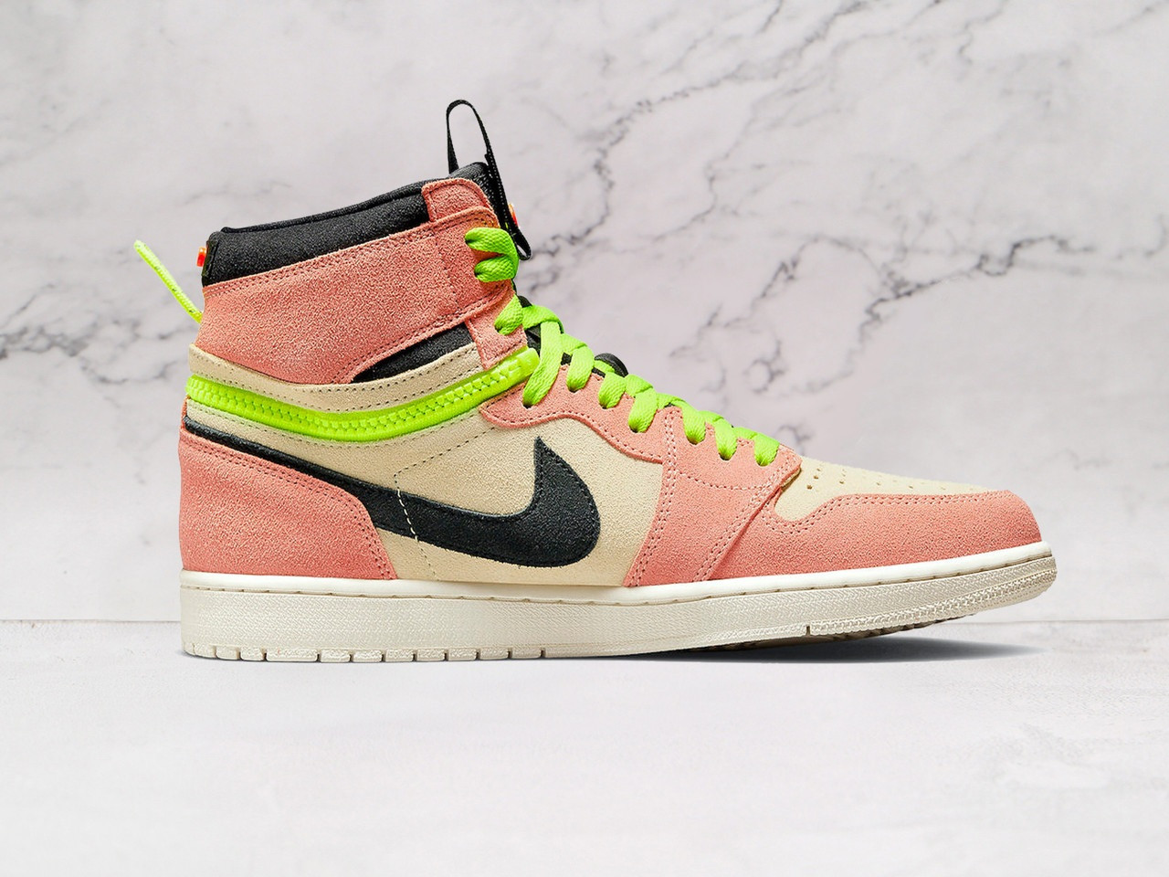 Air Jordan 1 High Switch 'Peach' – High-Top to Low-Top Sneaker in Peach and Neon