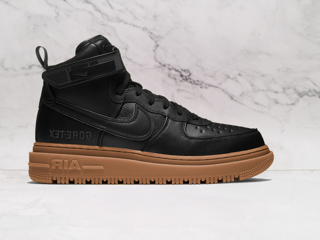 Nike AF1 High Gore-Tex Boot Black Anthracite with Black Swoosh and Gum sole