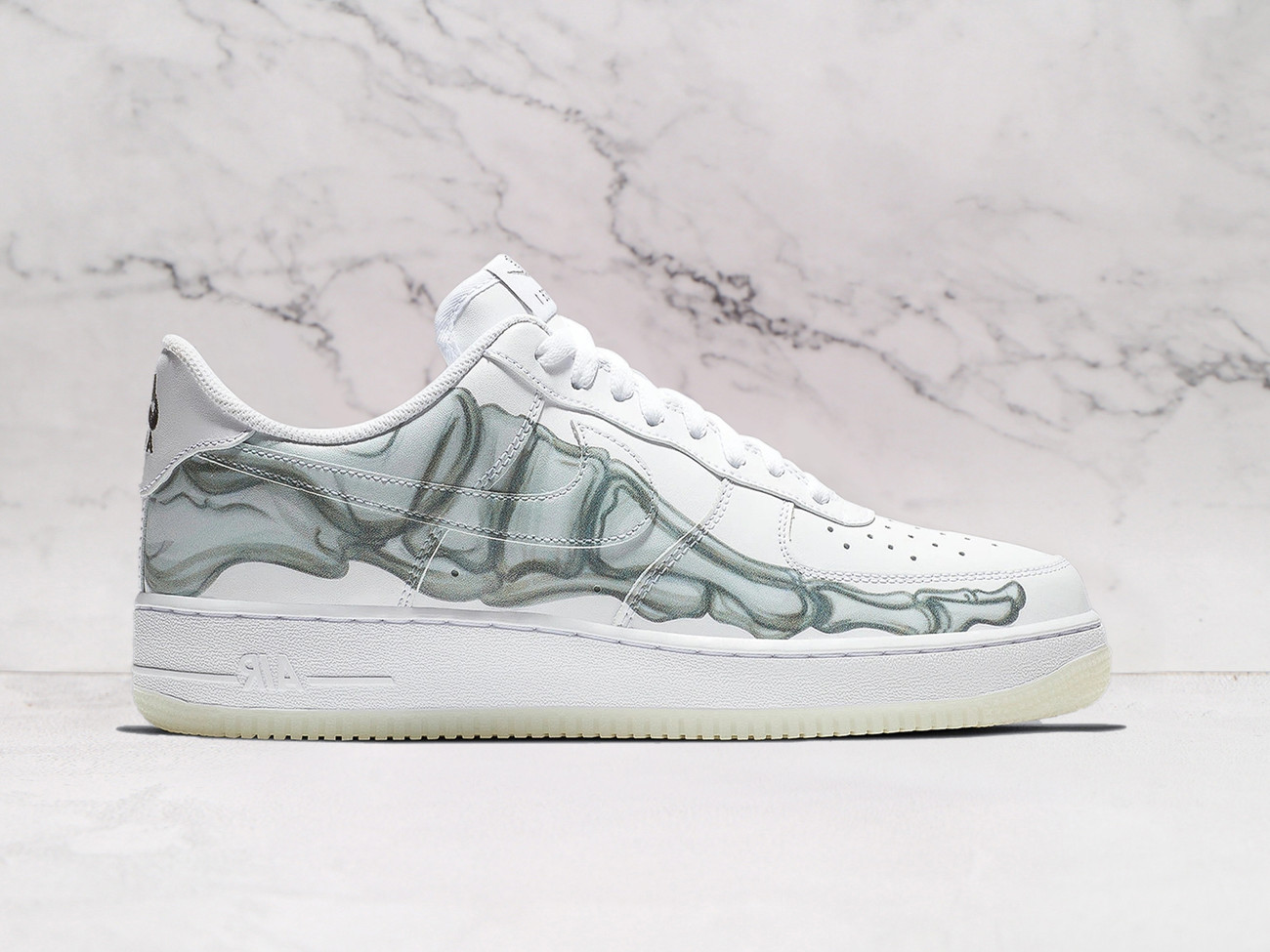 Nike Air Force 1 Low 'Skeleton Halloween' 2018 – White Leather Upper with Grey Skeletal Graphics