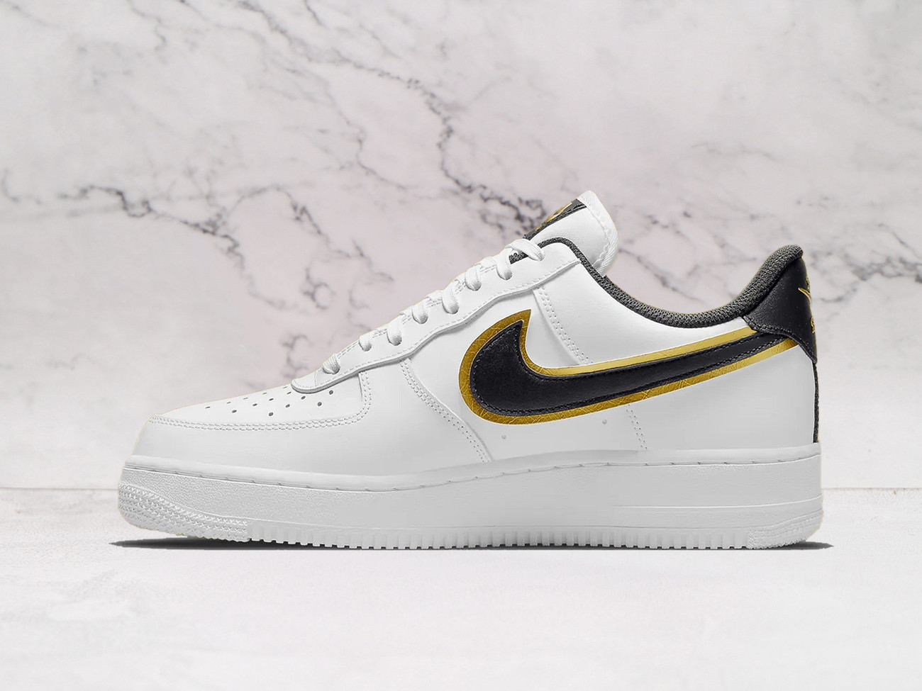 Nike Air Force 1 '07 LV8 Double Swoosh 'White Metallic Gold'