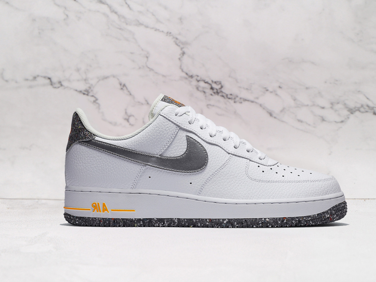Nike Air Force 1 Crater Grind White – Premium White Leather with Recycled Synthetic Leather Overlays