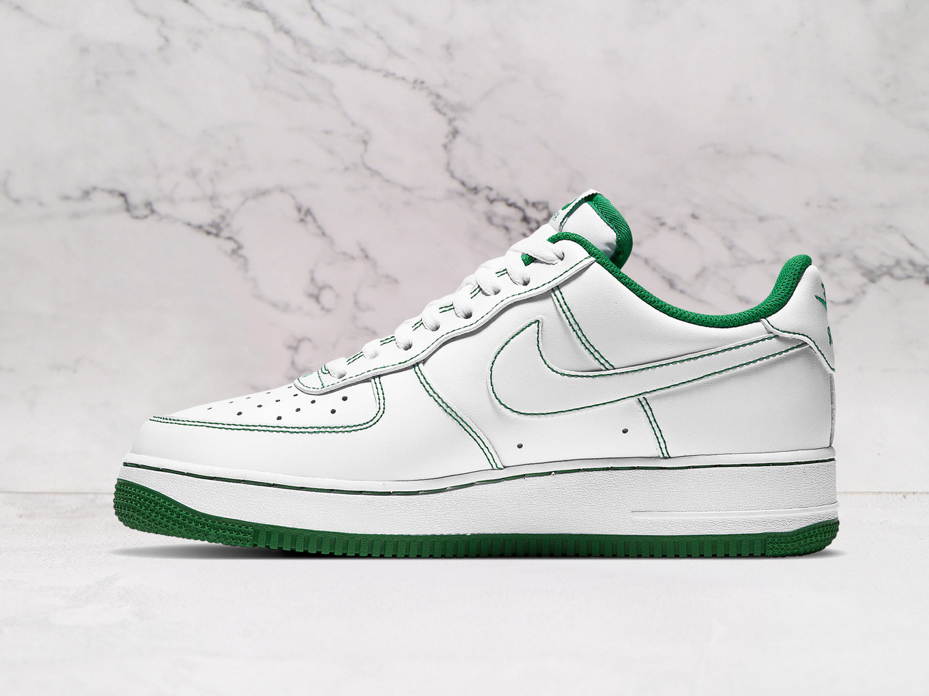 Nike Air Force 1 Low 'Contrast Stitch – White Pine Green' – Pine Green Stitching