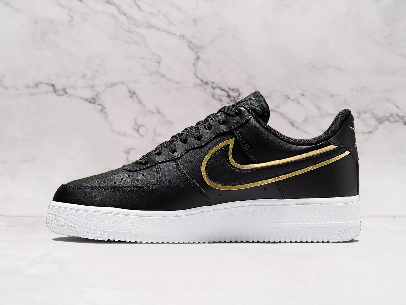 Nike Air Force 1 Black Gold – Metallic Gold Swoosh and Black Detailing