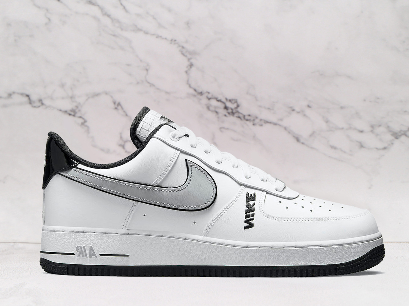 Air Force 1 Lv8 Nike Multiple Tweaks – White Leather Upper with Black and Red Accents