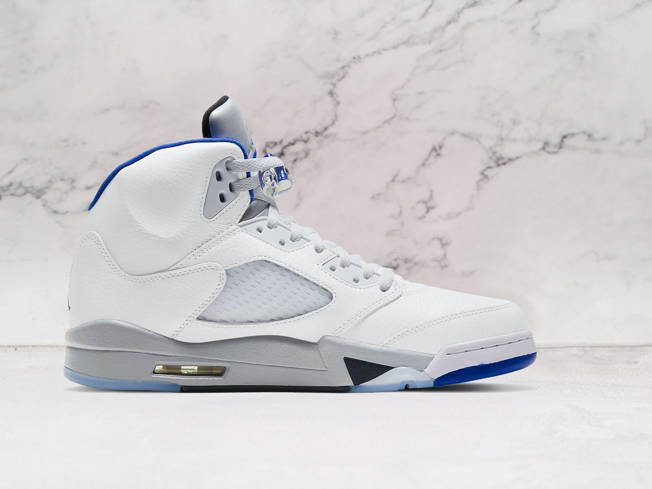 Air Jordan 5 Retro White Stealth 2021 with Icy Outsole and Shark Tooth Midsole