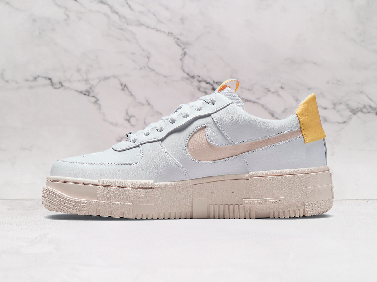AF1 Pixel Arctic Orange – White Leather with Orange Accents