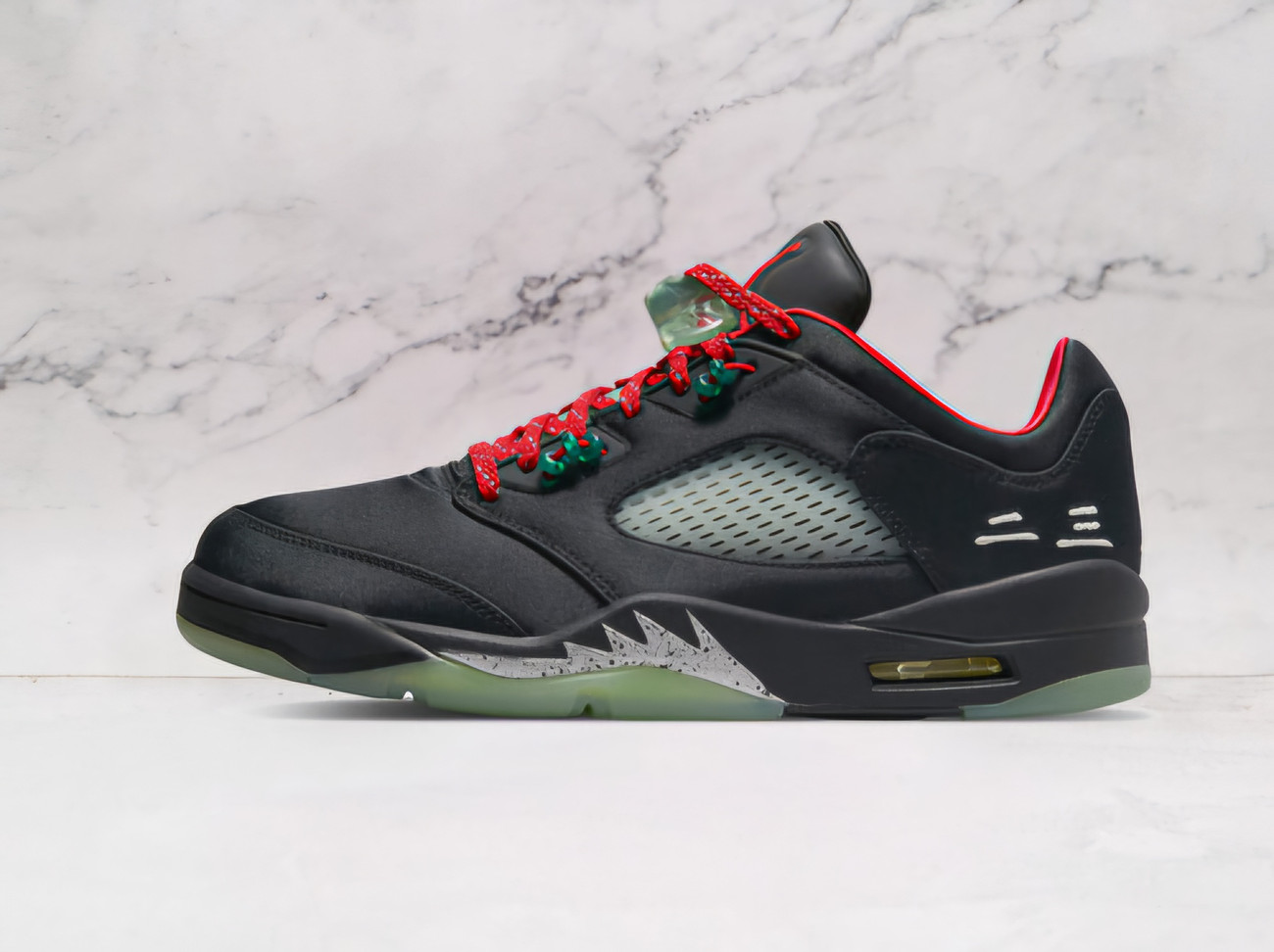 Air Jordan 5 Low CLOT Jade – Black Suede with Jade Accents