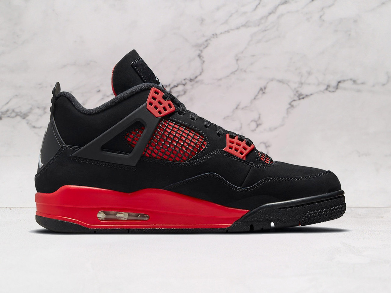 Jordan 4 Red Thunder – TPU Wings & Air Cushioning