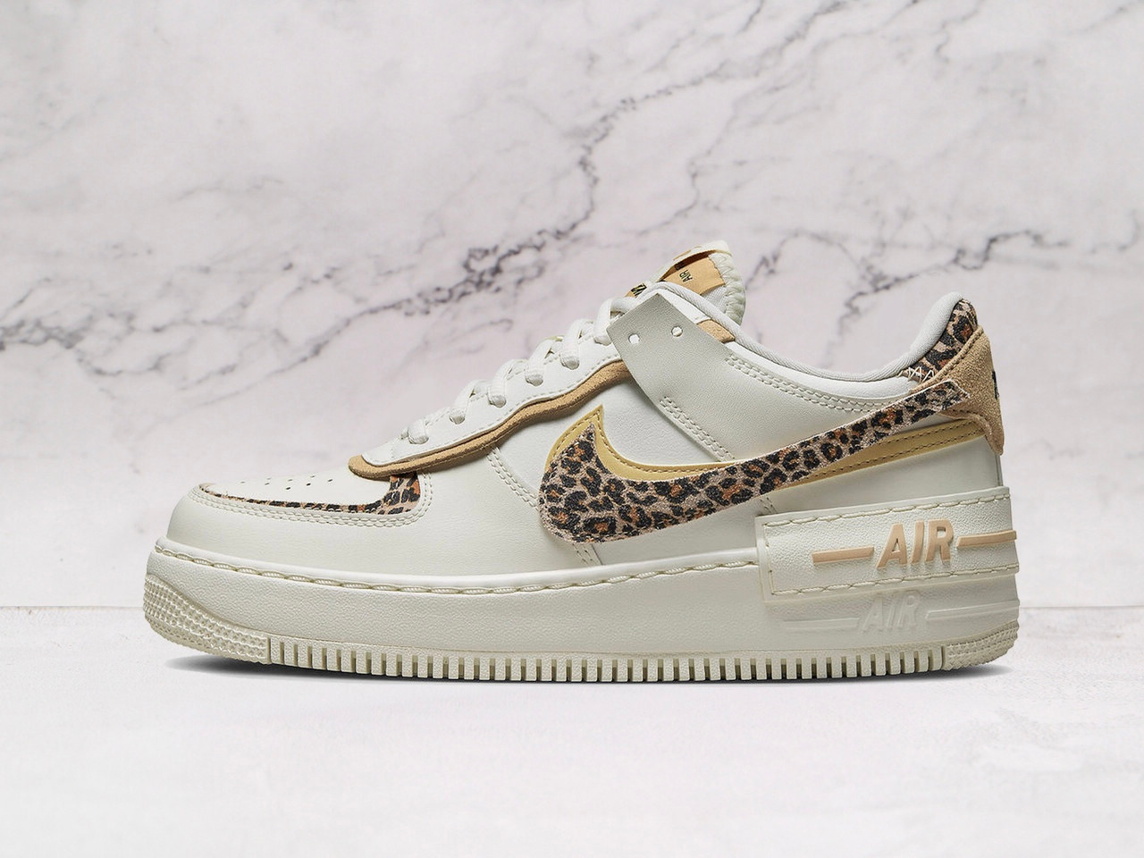 Nike Air Force 1 Shadow Leopard CI0919-120 – sail leather with leopard print Swoosh