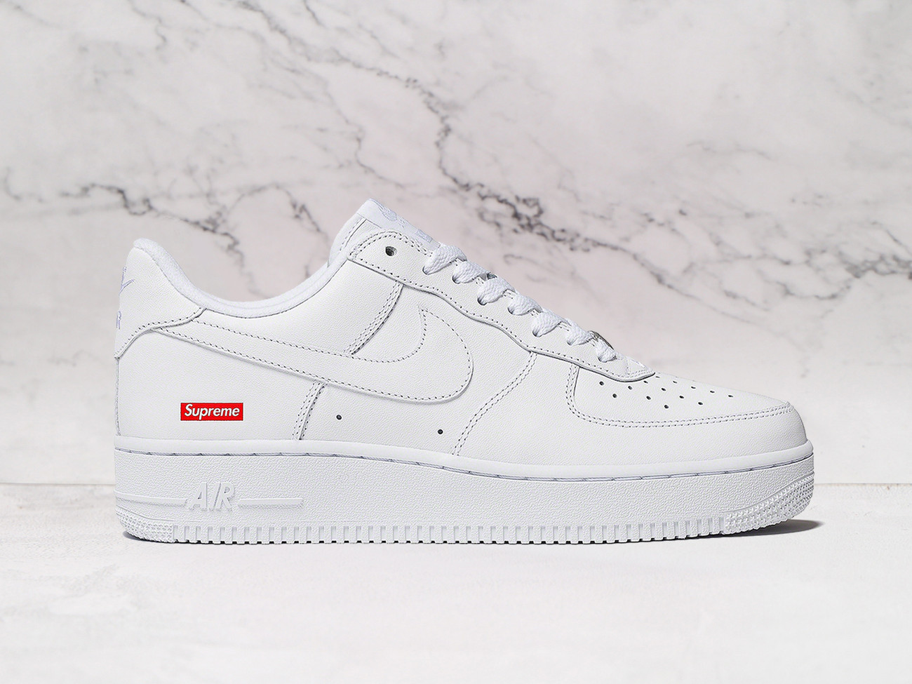 Supreme x Nike Air Force 1 Low White with red box logo