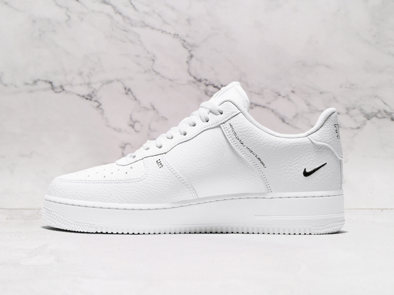 White Nike Air Force 1 Low Sketch medial view with 1982 script