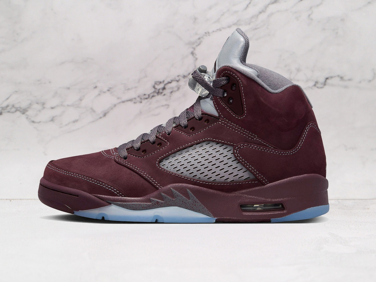Jordan 5 Burgundy – Rich Suede & Reflective Silver Tongue