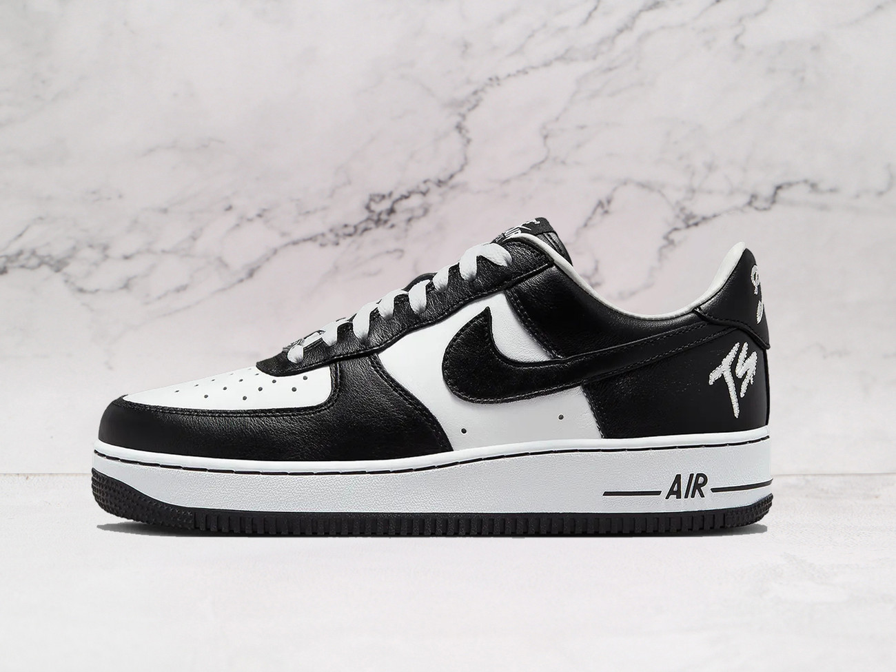 Nike Air Force 1 Terror Squad Blackout with black Swoosh