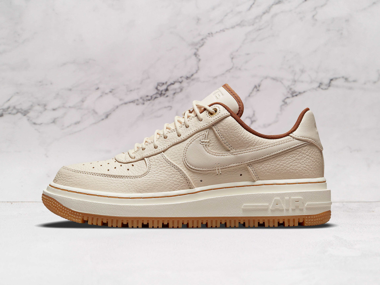 Nike Air Force 1 Low Luxe Pearl White with Gum Yellow sole
