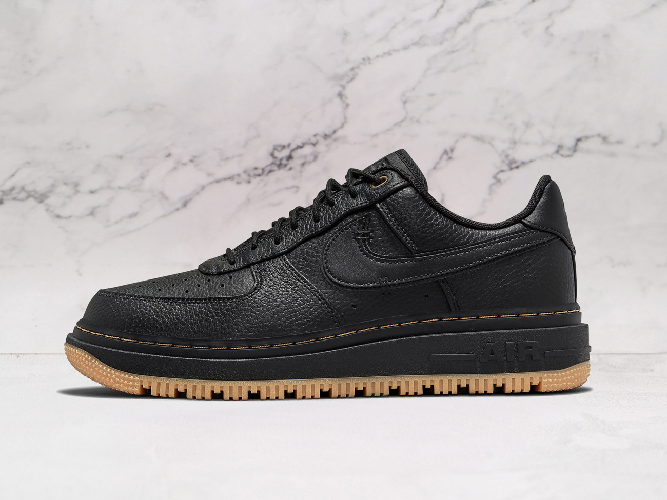 Nike Air Force 1 Low Luxe Black Gum with Gum Brown sole