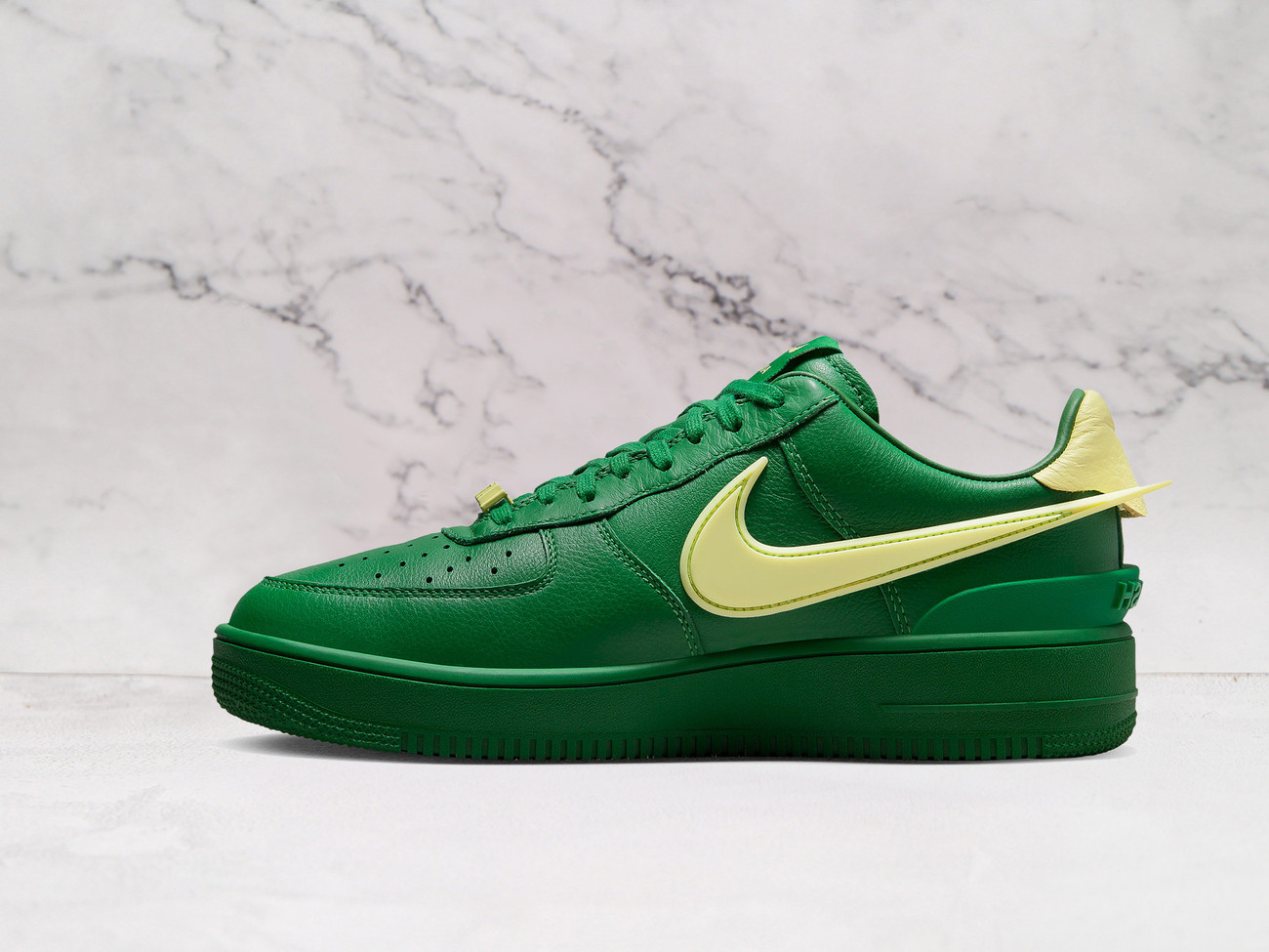 Nike Air Force 1 Low SP AMBUSH Pine Green medial view with green sole