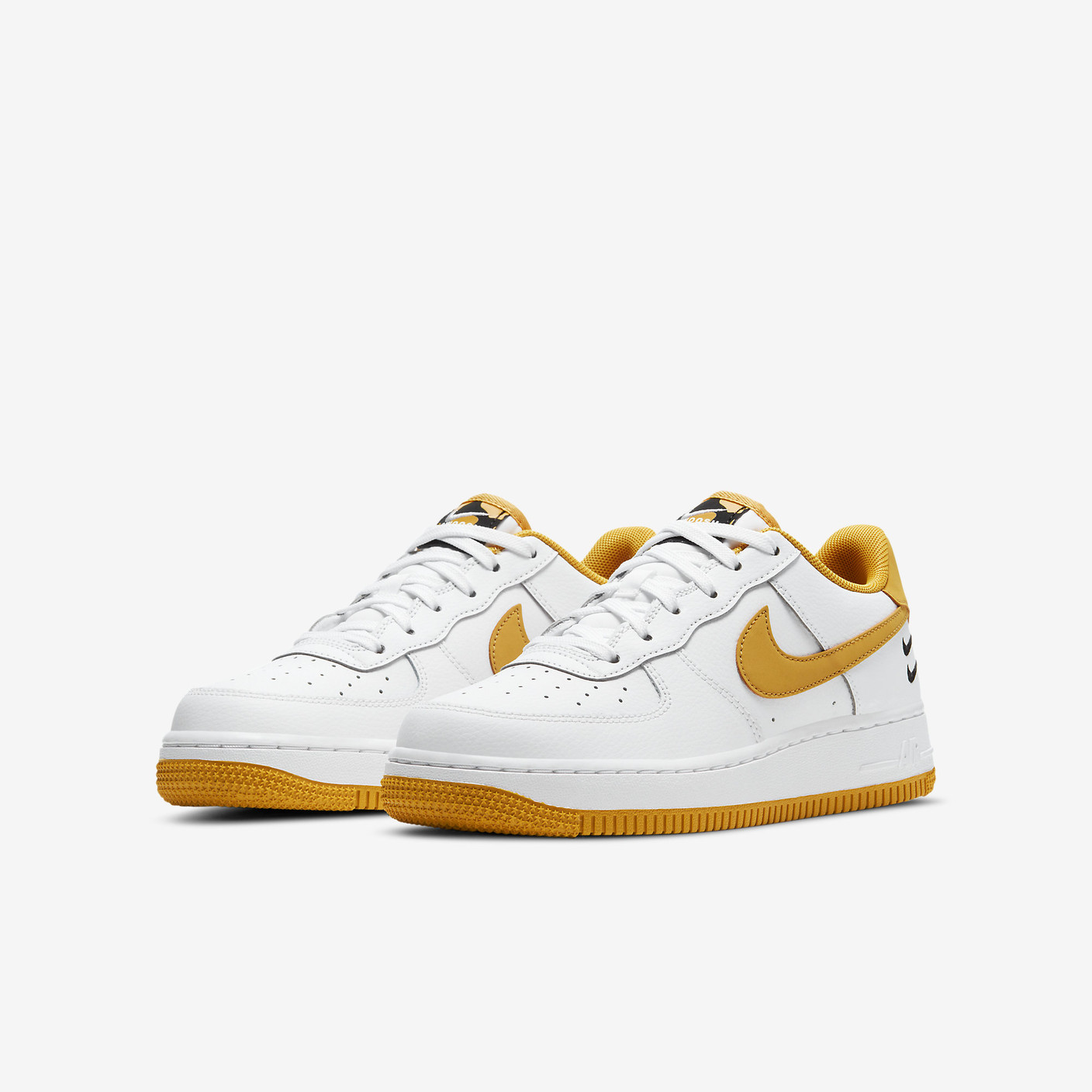Air force 1 Lv8 Dual swoosh White wheat