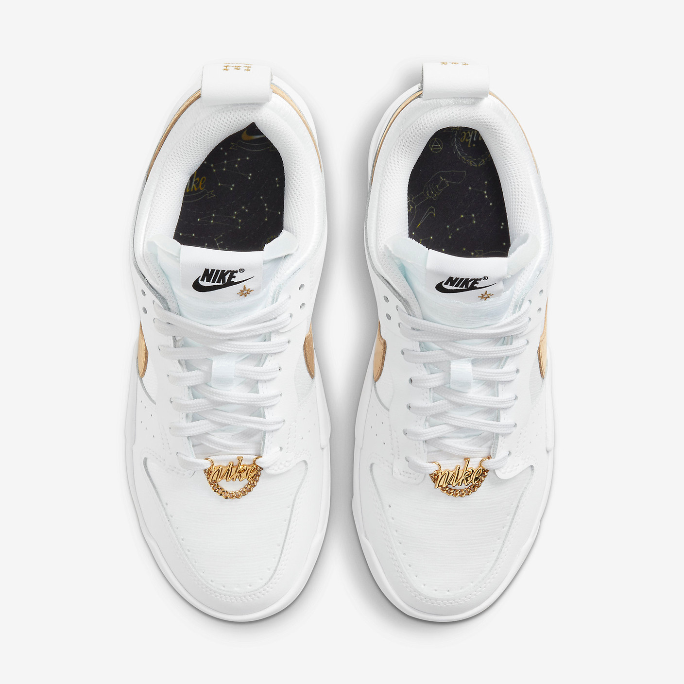 SB dunk Low Disrupt White metallic gold