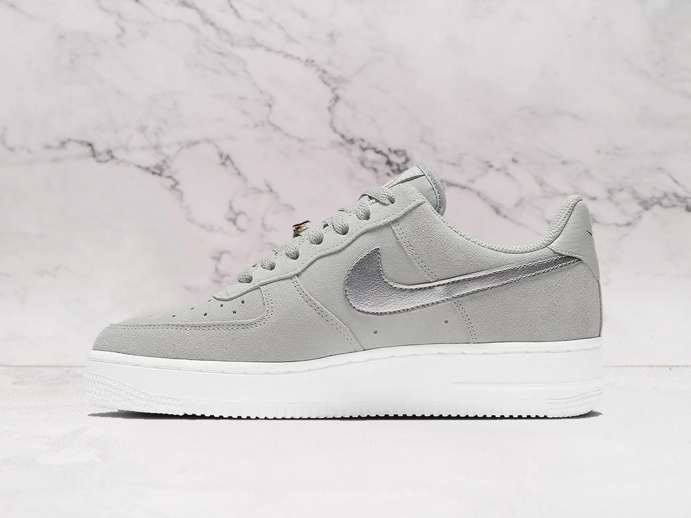 Air Force 1 Light Smoke Grey – Leather and Metallic Accents