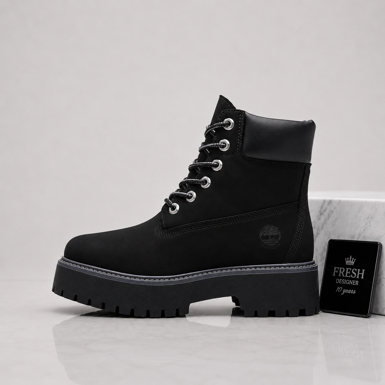 Timberland Black Waterproof Platform Boot