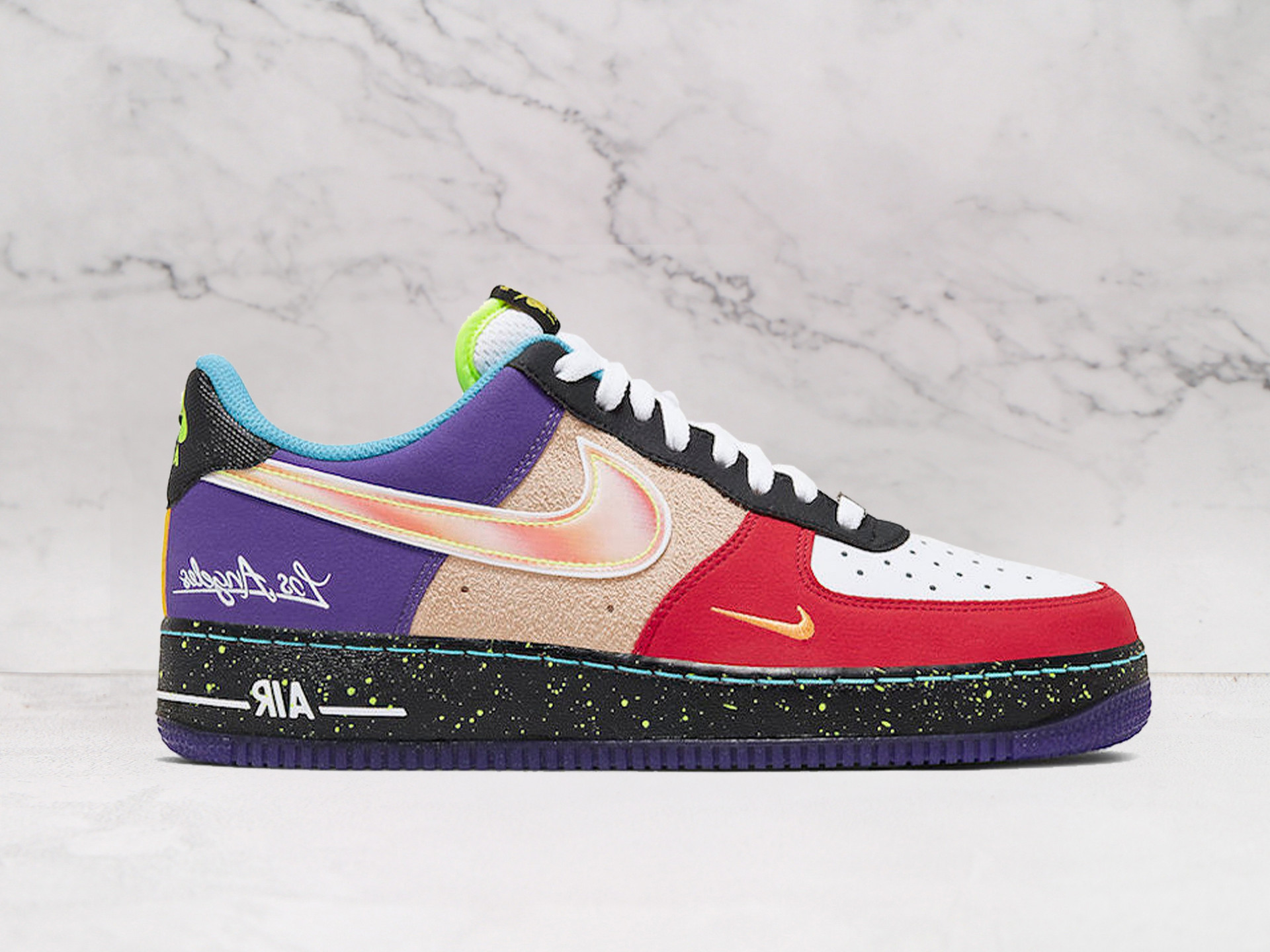 Nike Air Force 1 What The LA – Mismatched Sneaker with LA Sports Team Colors and City Map Outsole