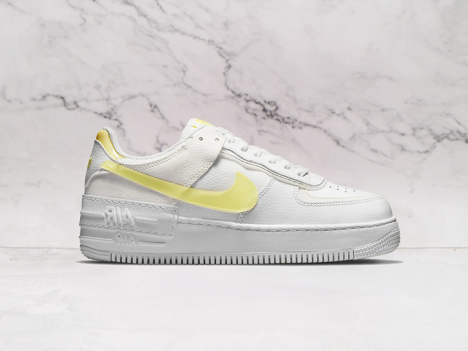 Nike Air Force 1 Shadow 'Sail Opti Yellow' – Sail Leather Upper with Opti Yellow Swooshes and Digital Pink Accents
