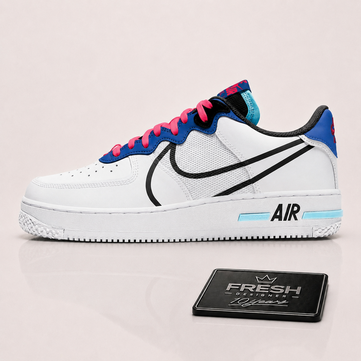 Nike Air Force 1 Low React 'Astronomy Blue Laser Crimson'