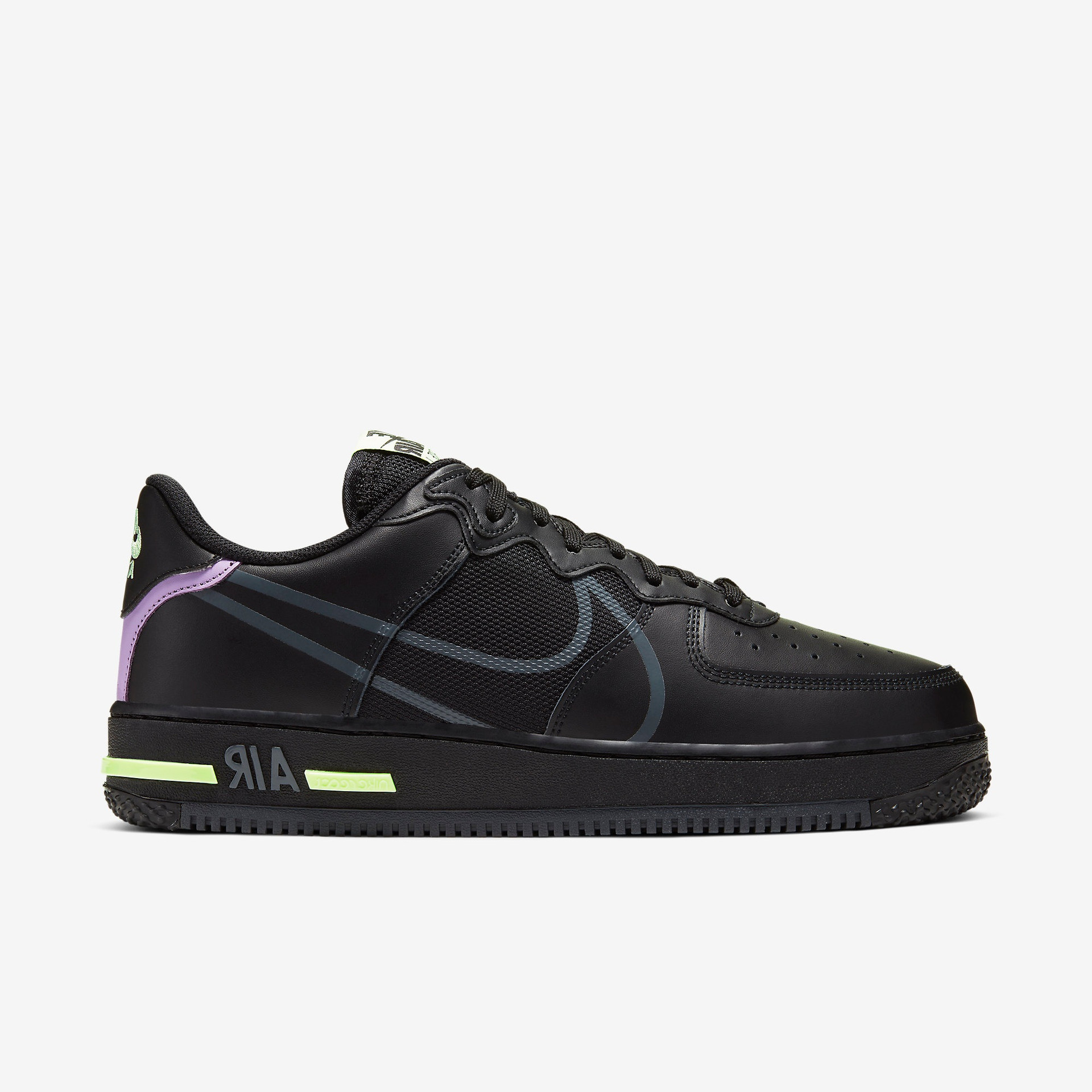Air force 1 React Black violet star