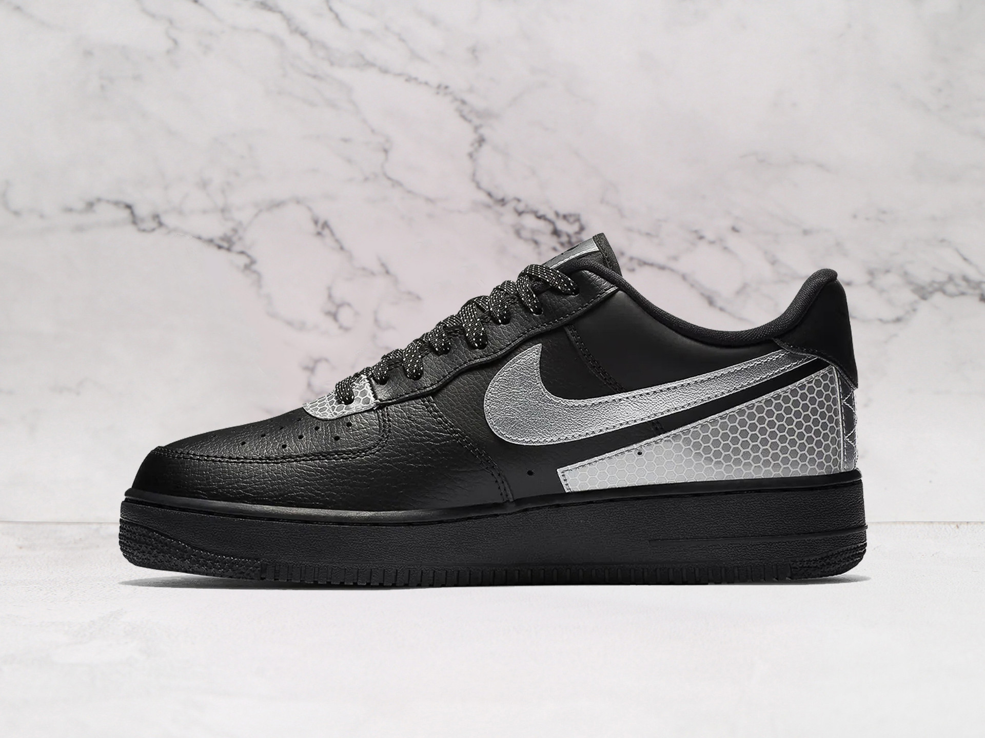 Nike Air Force 1 LV8 3M Black – Reflective Swoosh Design with Sleek Black Colorway