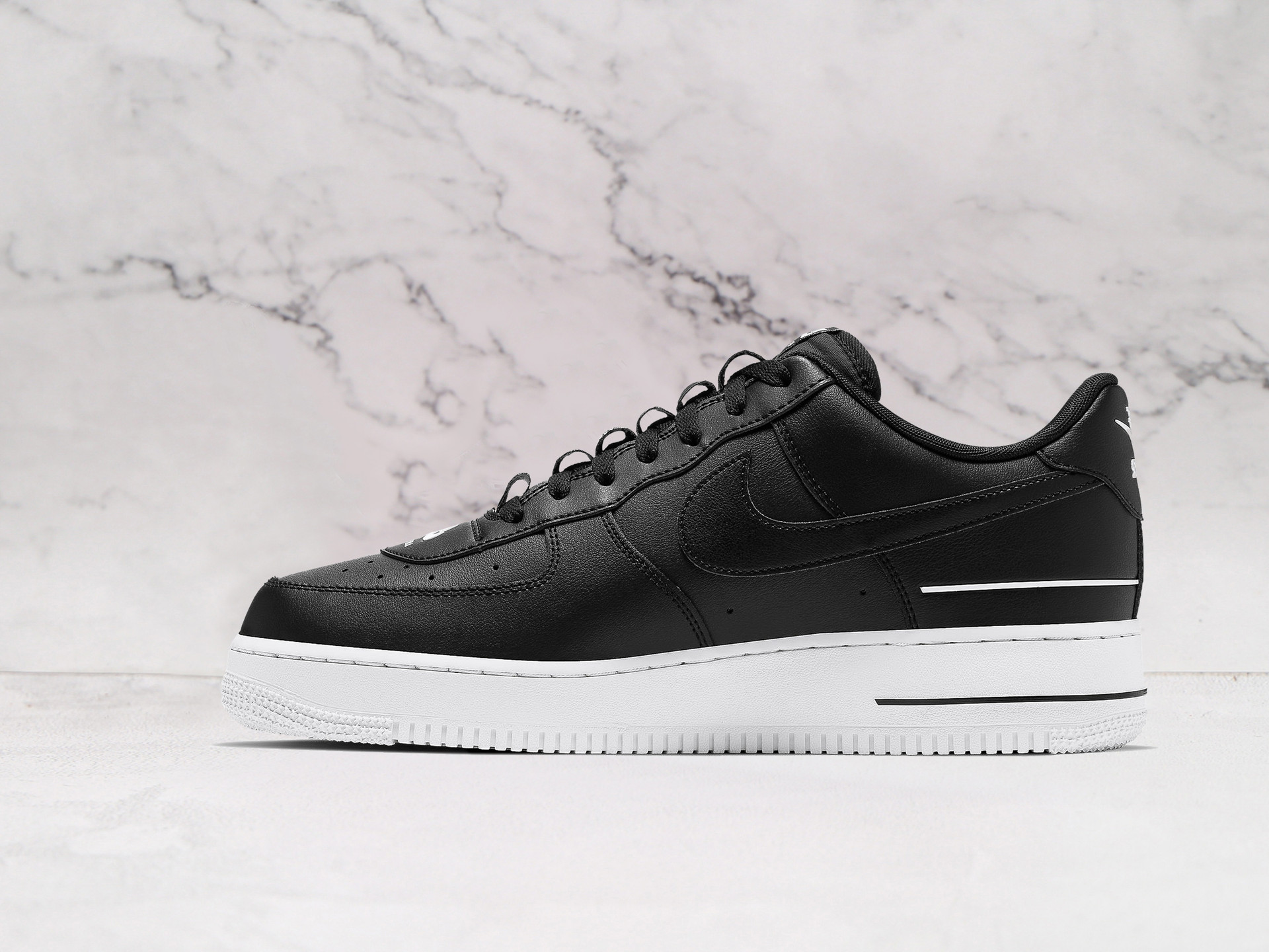 Nike Air Force 1 LV8 Double Air Black – Sleek Black Design with Layered Swoosh Logos