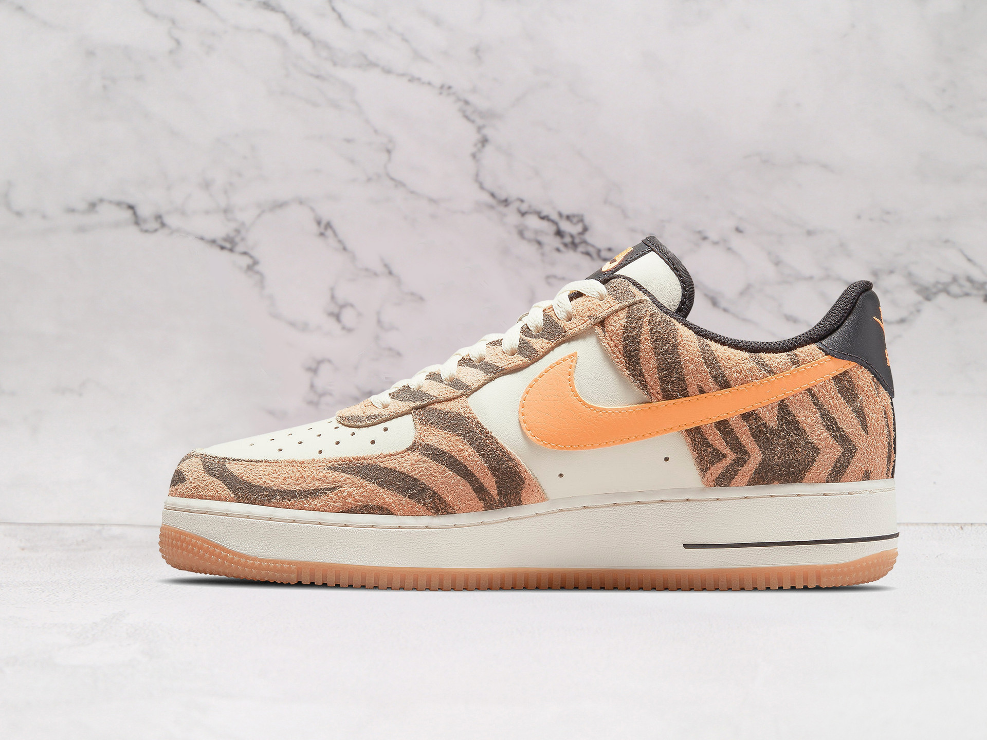 Nike Air Force 1 '07 Premium 'Daktari Stripes' – Zebra Print and Orange Accents