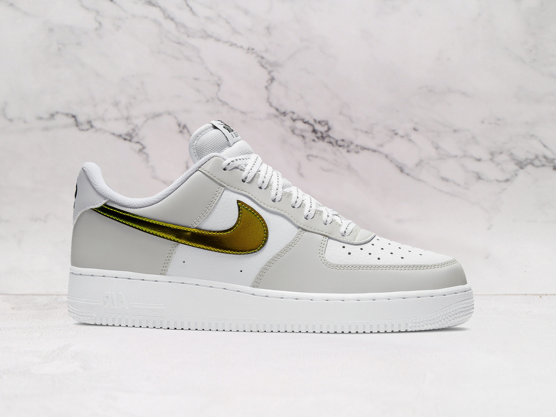 Nike Air Force 1 '07 LV8 'Metallic Summit White' with Reflective Color-Changing Swoosh