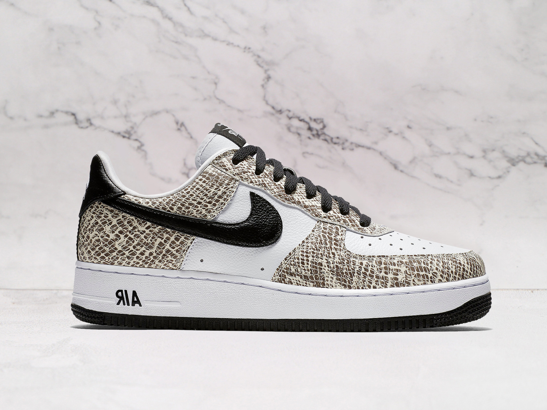 Nike Air Force 1 Low 'Cocoa Snake' 2018 – White Leather with Brown Snakeskin Overlays