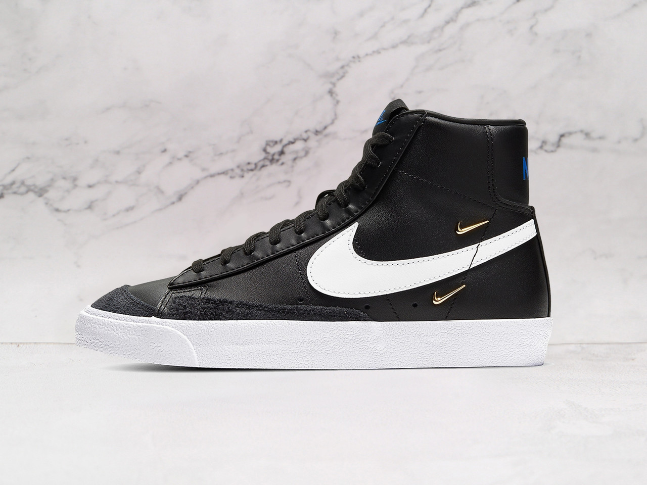 Nike Blazer Mid '77 SE 'Sisterhood' Black and White Leather Sneaker for Women with Suede Panels and White Swoosh