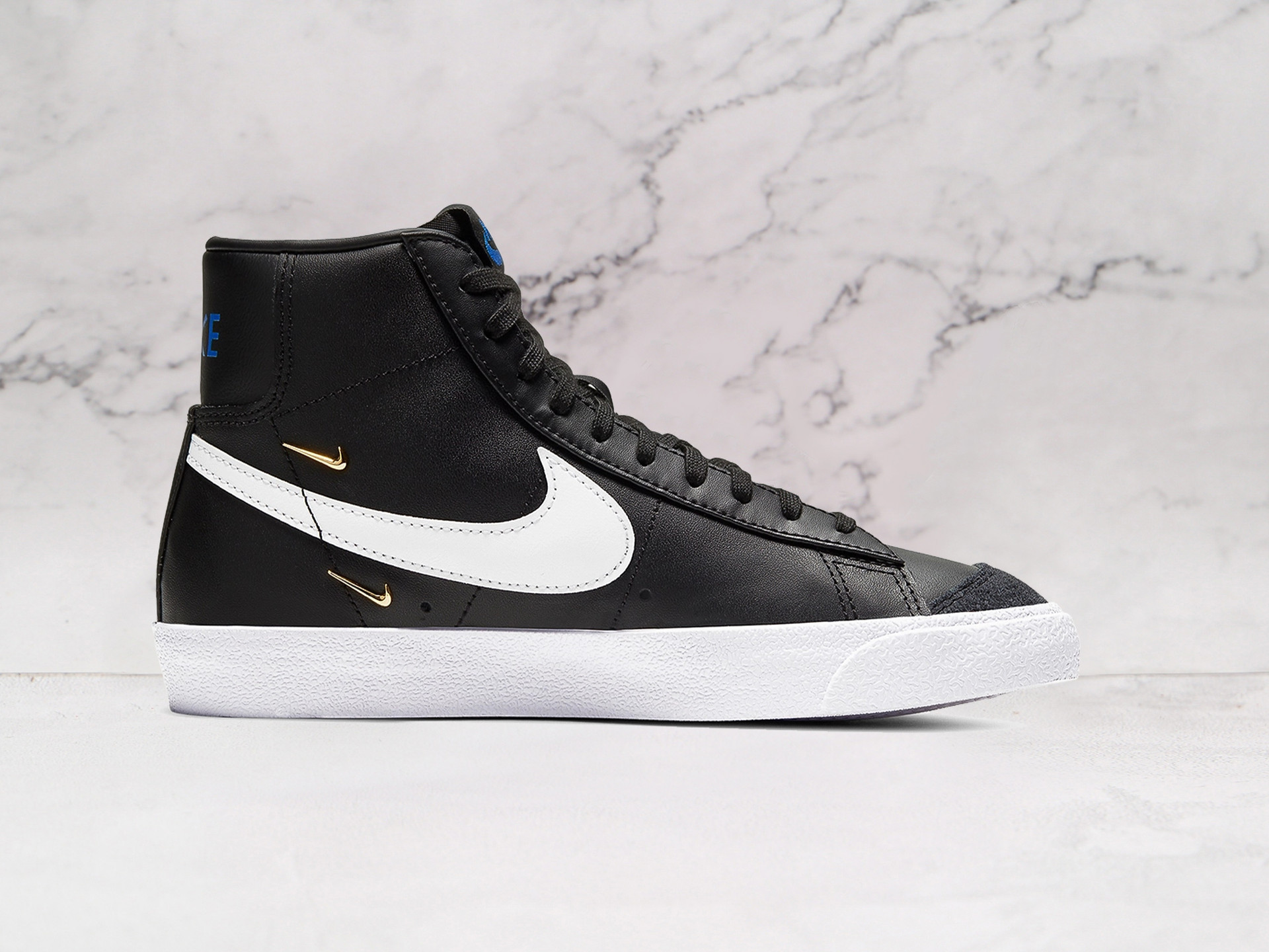 Nike Blazer Mid '77 SE 'Sisterhood' Black Leather Upper with White Swoosh and Classic Branding