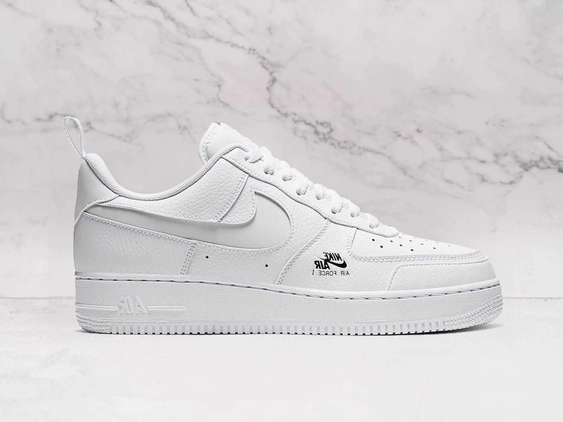 Nike Air Force 1 LV8 Utility White 2020 – White Leather Upper with Red Cut-Out Swoosh and Utility Tag