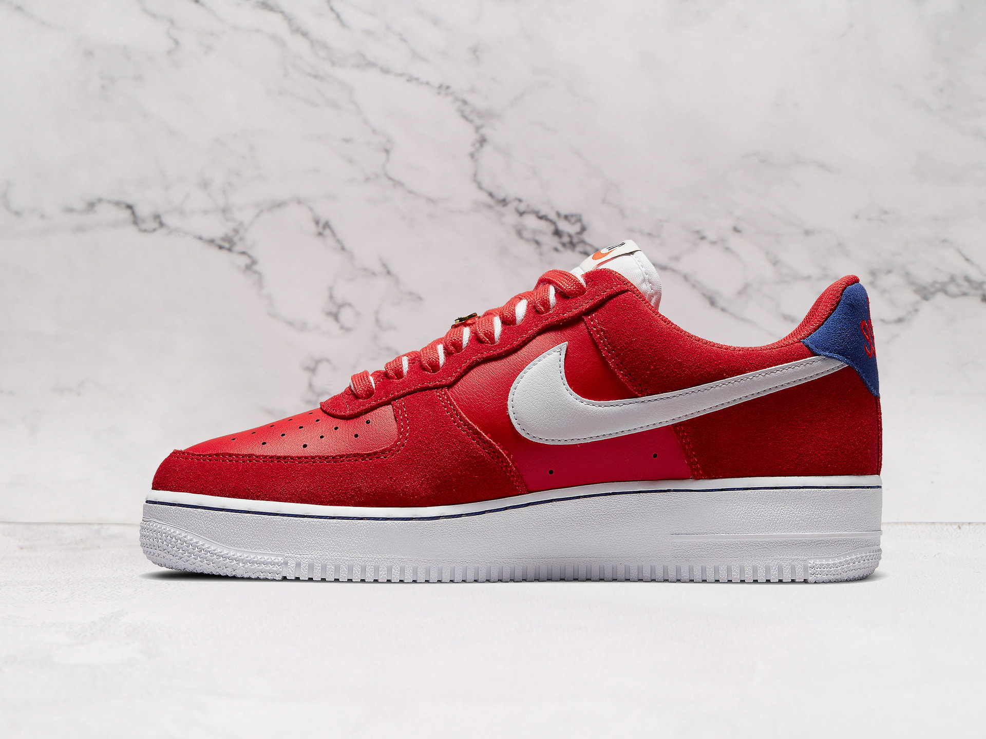 Nike Air Force 1 Low 'First Use University Red' – Red Leather and Suede with White Swoosh Outline