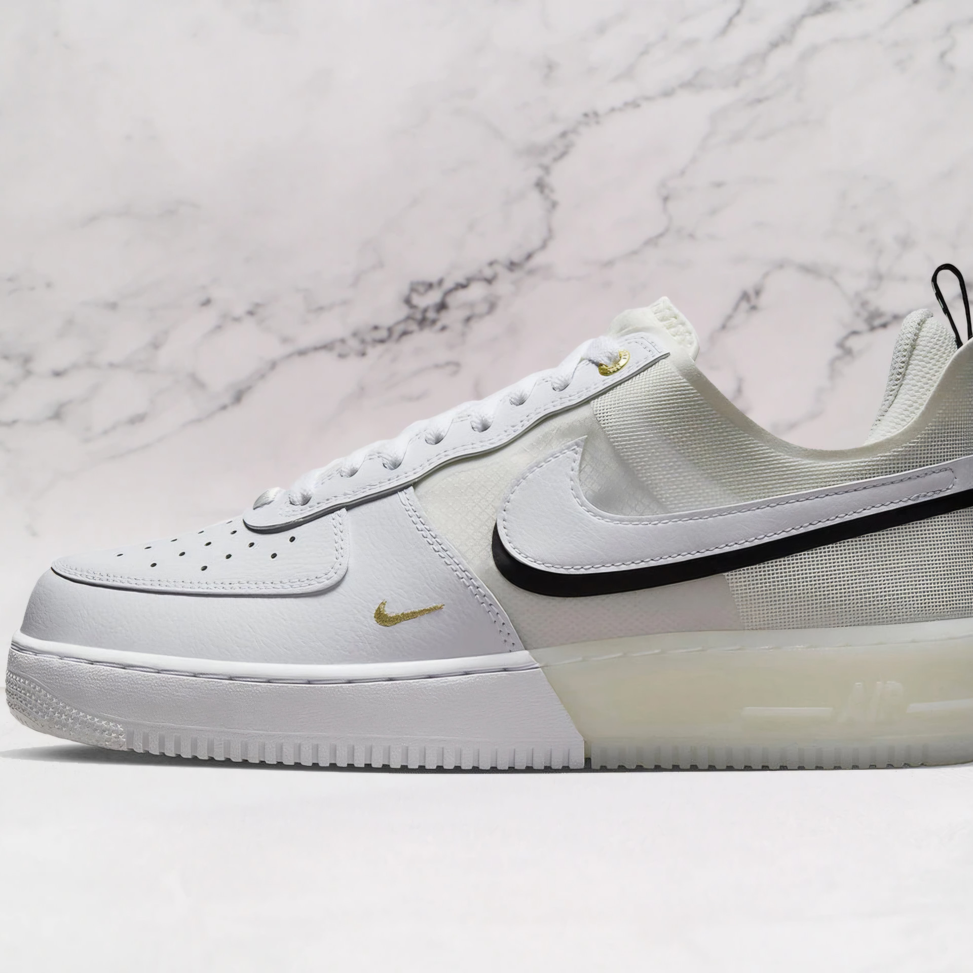 Air Force 1 React White Sail Black