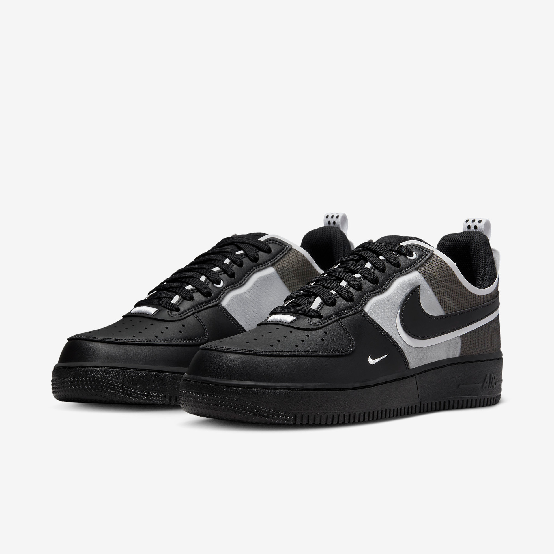 Air Force 1 Low React Black White