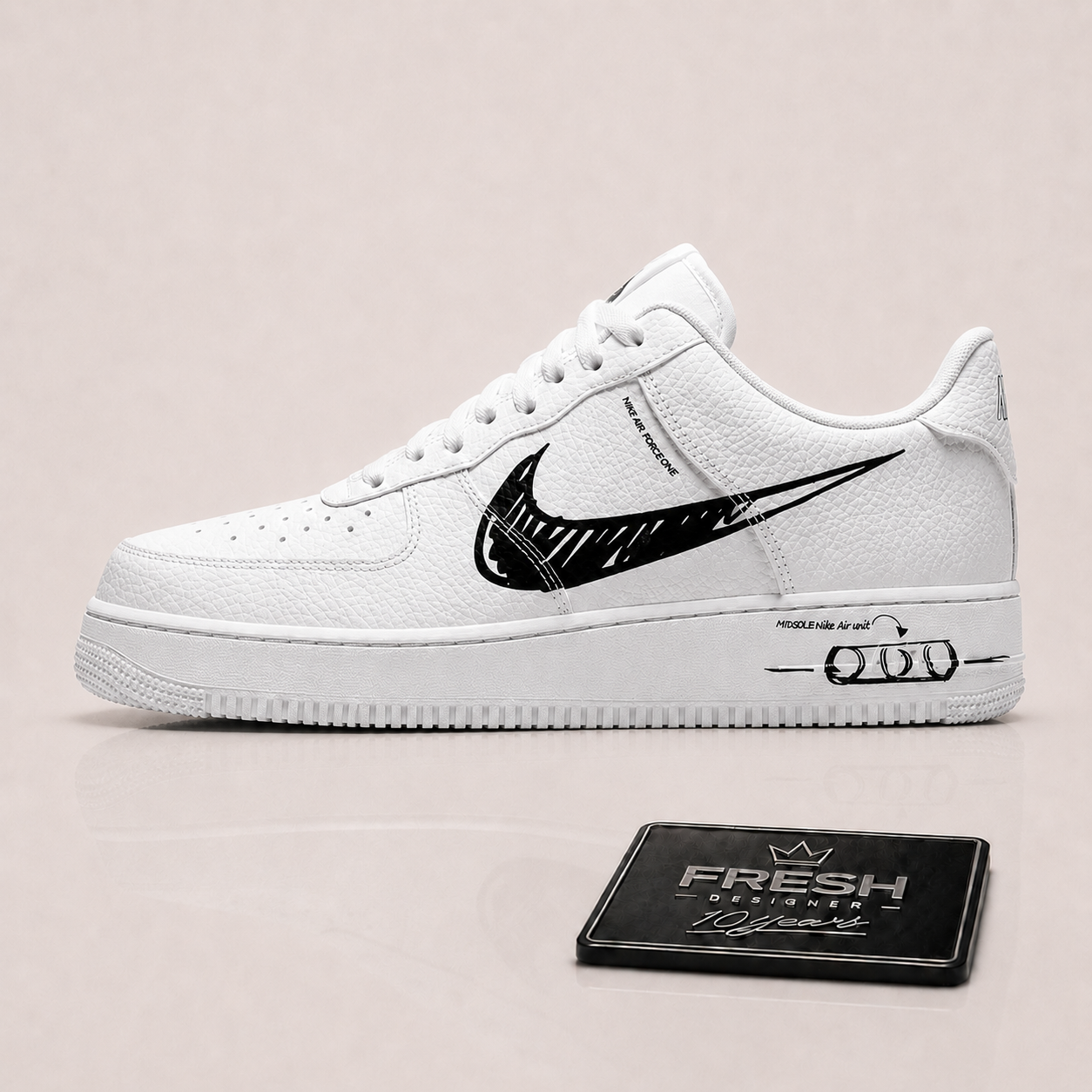 Air Force 1 Sketch White Black