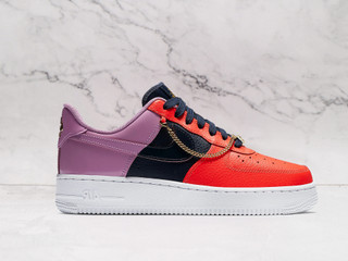 Nike Air Force 1 LX 'Cuban Link' – Hyper Crimson Leather Upper with Metallic Chain and Obsidian Swoosh