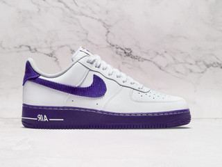 Air Force 1 Sport Specialties – White Leather with Purple Corduroy