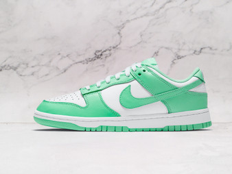 Nike Dunk Low ‘Green Glow’ – White Leather Sneaker with Green Glow Overlays and Classic Dunk Silhouette