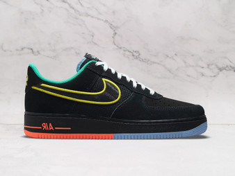 Nike Air Force 1 'Peace and Unity' – Black Leather Upper with Multicolor Accents and Unity Symbolism