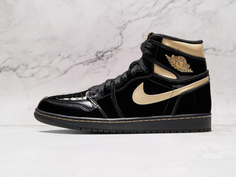Air Jordan 1 High OG 'Black Metallic Gold' – Black Patent Leather Upper with Metallic Gold Details
