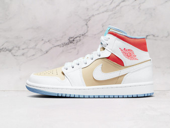 Air Jordan 1 Mid SE Sesame – Neutral Leather Sneaker with Vibrant Branding