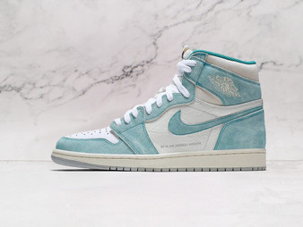 Air Jordan 1 Retro High OG 'Turbo Green' – White Leather Base with Distressed Turbo Green Suede Overlays