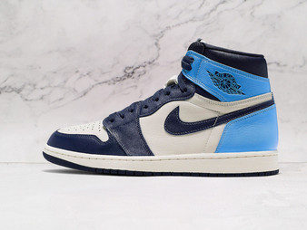 Air Jordan 1 Retro High OG 'Obsidian' – White Leather with Obsidian and University Blue Accents