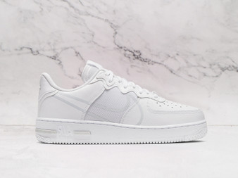 Nike Air Force 1 React 'White' – Leather and Mesh Upper with Oversized Swoosh Logos