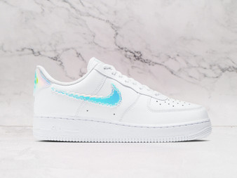 Nike Air Force 1 LV8 'Digital Swoosh' – Leather Upper with Pixelated Swoosh Design and Iridescent Heel Tab